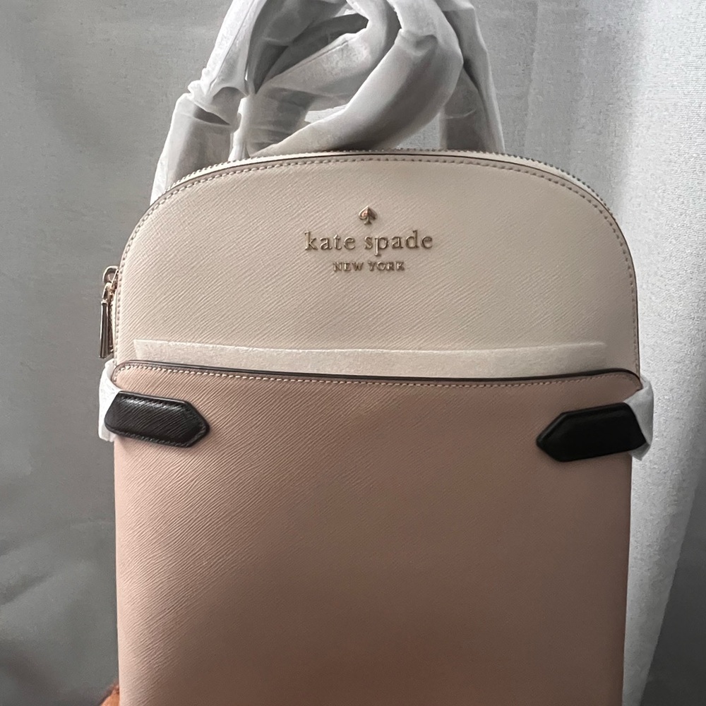 Kate Spade Staci Color Block Cream and Tan Backpack